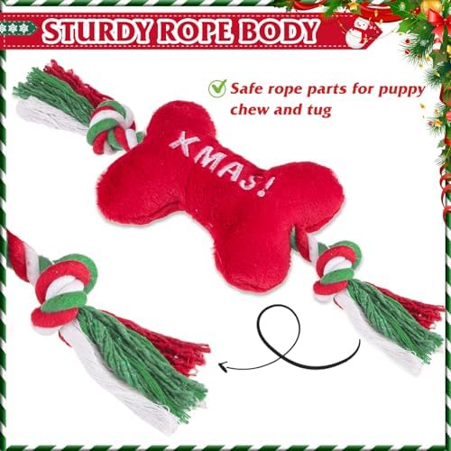 PUPTECK Christmas Dog Squeaky Chew Toys 3 Pack - Image 5