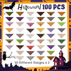 Huhumy 100 Pcs Halloween Dog Bandanas Bulk Pet Scarf Bibs Neckerchief Decor - Image 4