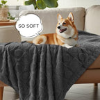Luciphia Small Dog Blanket Washable Pet Bed Cover Soft Fluffy Puppy Blanket with Premium Fleece 300GSM Cozy Calming Cat Blankets for Indoor Cats Grey 57x40 inch - Image 4