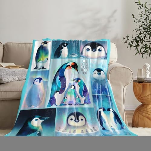 Penguin Blanket for Girls Women Boys Men Adults Kids Soft Cozy Fleece Cute Penguin Animal Throw Blankets Gifts Warm Flannel Plush Lightweight Decorative for Couch Bed Sofa 60"X50" - Image 4