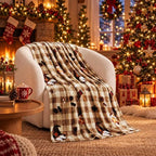 Gnome Coffee Throw Fleece Blanket,Checkered Theme Flannel Blankets,50"x60" by CozyBlankets