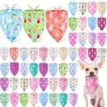 Preboun 50 Pcs Easter Dog Bandanas Bulk Bunny Dog Bandanas for Dogs Triangle Kerchief Bibs Scarf Set for Pet Costume Photo Props Accessories Pet Shops Adoption Events, 25 Styles(25.6 x 17.7 x 17.7) by Preboun