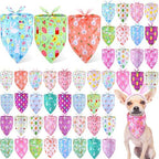 Preboun 50 Pcs Easter Dog Bandanas Bulk Bunny Dog Bandanas for Dogs Triangle Kerchief Bibs Scarf Set for Pet Costume Photo Props Accessories Pet Shops Adoption Events, 25 Styles(25.6 x 17.7 x 17.7) by Preboun