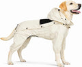 LOVELONGLONG Waterproof Dog Raincoat with Removable Hood – Outdoor Full Body Dog Jacket, Windproof Snowproof Shell Suit – All Season Pet Rain Gear Ivory XXL