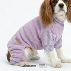 Fitwarm Spliced Dog Flecce Pajamas, Fuzzy Winter Clothes for Small Dogs Boy, Girl, Cozy Pet Coat, Purple, XXL - Image 3