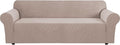 H.VERSAILTEX Stretch Extra Large Sofa Covers Sofa Slipcovers for Living Room Feature Thick Checked Jacquard Fabric with Elastic Bottom, Sofa X-Large - Sand
