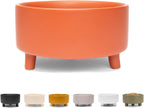 Waggo Uplift Ceramic Dog Bowl for Small Medium and Large Breeds - Heavyweight and Durable Pet Food and Water Dish Crock, Dishwasher Safe, Modern, Elevated Feeder (Teracotta, Medium)