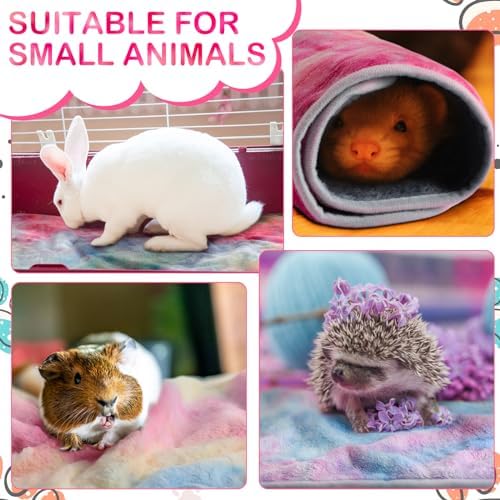 Reginary 4 Pcs Guinea Pig Fleece Cage Liners, Tie Dye, 12 x 12 Inch - Image 4