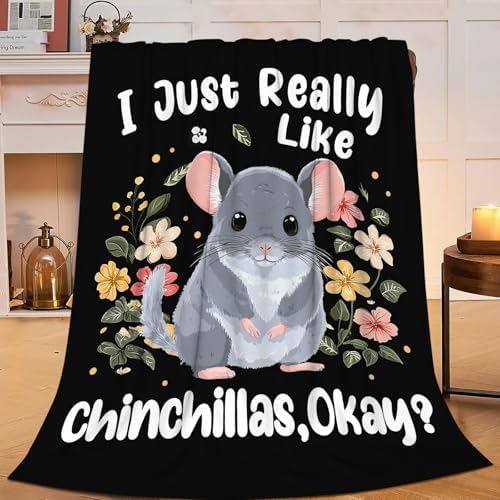 Chinchilla Blanket for Girls Women Boys Men Adults Kids Soft Cozy Fleece Chinchilla Throw Blankets Gifts Warm Flannel Plush Lightweight Decor for Couch Bed Sofa 60"X50" by Unknown