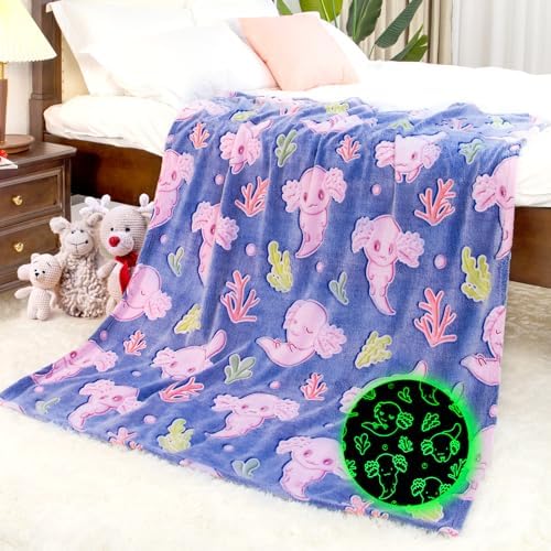 Axolotl Blanket for Girls, Axolotl Gifts for Girls Christmas, 50x60IN by IMUKU