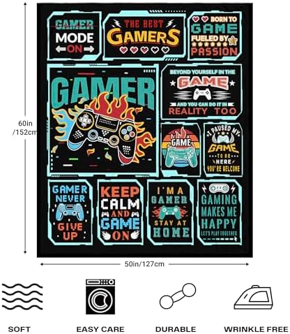 Gamer Blanket for Boys Men, 50x60 Inches - Image 4