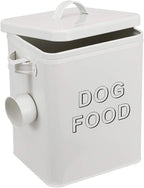 Dog Food Storage Container Farmhouse Pet Food Storage Containers with Lid and Scoop, Perfect Vintage Durable Canister Treats Tin for Kitchen Countertop, Shelf, Great Gift for Pet Owners - Dog Food