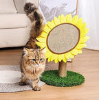 Sunflower Cat Scratching Post with Sisal Covered, Cat Claw Scratcher Pole for Kitten, Flower Cat Tree Furniture Scratch Post