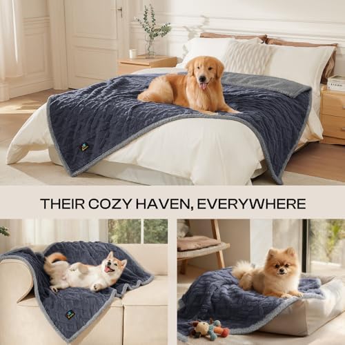 Luciphia Waterproof Dog Blanket, Reversible Sherpa Fleece for Couch Cover - Image 4