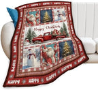 Christmas Santa Claus Blanket Christmas Pleasant Car Tree Throw Blankets Gifts for Girls Boys Kids Soft Cozy Fleece Plush for Couch Sofa Bed 60"x50" by Unknown
