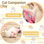 Cat Toys Pillows 3 Pack, Large 13” Cat Kicker Toys with Catnip Inside, Durable Interactive Cat Toys for Indoor Cats, Soft Kick Sticks for Exercise & Play - Image 4