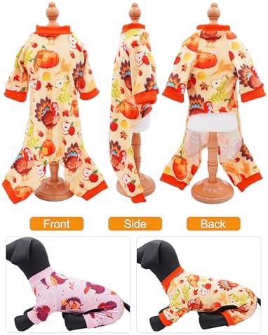 PET SHOW 4 Pack Fall Velvet Dog Pajamas for Medium Dogs - Image 4