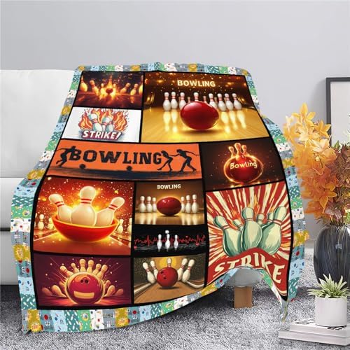 Bowling Blanket Bowling Throw Blanket Gifts for Bowling Lovers Women Men Boys Girls Kids Adults Super Soft Cozy Plush Fluffy Fuzzy Fleece Blanket Home Decor 40''X50'' - Image 4