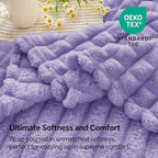 BEDELITE 3D Checked Lavender Fleece Twin Throw Blanket for Bed, 60x80 Inch - Image 6