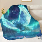Snowy Owl Blanket for Girls Women Boys Men Adults Kids Soft Cozy Fleece Aurora Owls Bird Throw Blankets Gifts Warm Flannel Plush Lightweight Decor for Couch Bed Sofa 80"X60" - Image 3