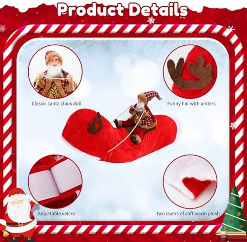 BWOGUE Santa Dog Costume, Dog Christmas Outfit, Santa Rider Costume XXXL - Image 3