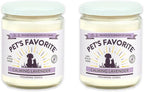 Pet's Favorite Pet Odor Candle, Clean Burning, Long Lasting Lavender Candles with a Natural Fiber Wick and 70 Hour Burn Time, Pack of 2