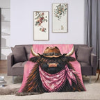 Highland Cow Blanket Cowgirl Western Pink Throw Stuff Gifts 80"x60" - Image 6