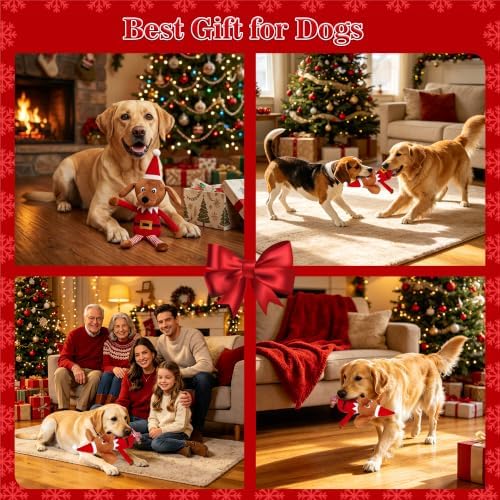 IOKHEIRA Christmas Elf Squeaky Plush Dog Toys,Stuffed Chew Toy, Interactive Holiday Tug & Fetch Toy for Puppy Small Medium Large Dogs,Christmas Dog Gifts - Image 6