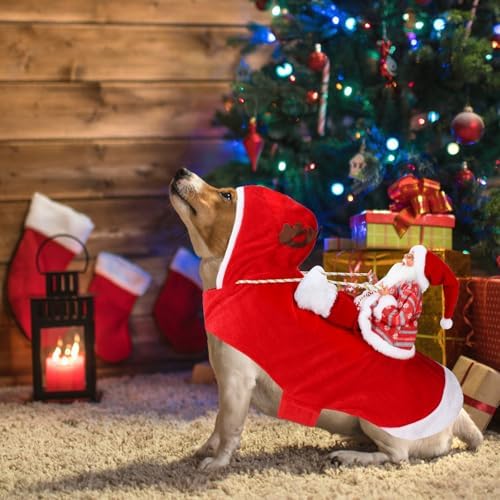 BWOGUE Santa Dog Costume, Dog Christmas Outfit, Santa Claus Riding, XL Size - Image 4