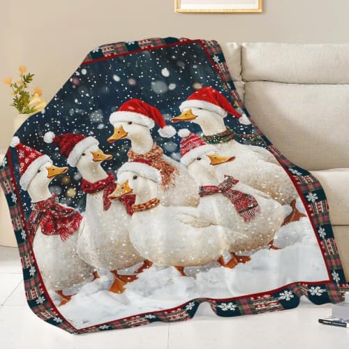 Christmas Duck Blanket Cute Duck Throw Stuff Gifts for Kids 60"x50" - Image 4