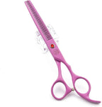 Moontay Professional 7" Dog Grooming Scissors Set 4PCS, Pink | Straight, Upward Curved, Downward Curved, Thinning/Blending Shears for Dog, Cat and Pets, JP Stainless Steel