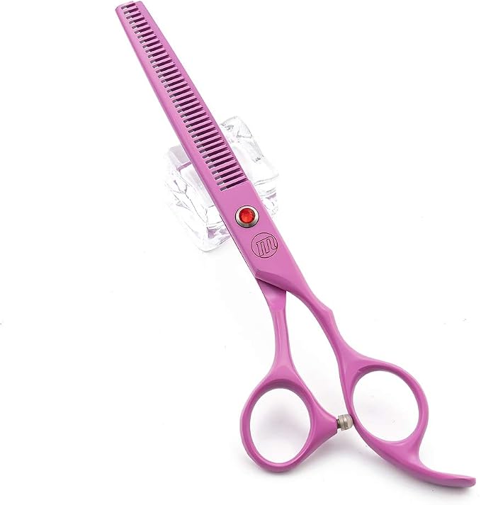 Moontay Professional 7" Dog Grooming Scissors Set 4PCS, Pink | Straight, Upward Curved, Downward Curved, Thinning/Blending Shears for Dog, Cat and Pets, JP Stainless Steel
