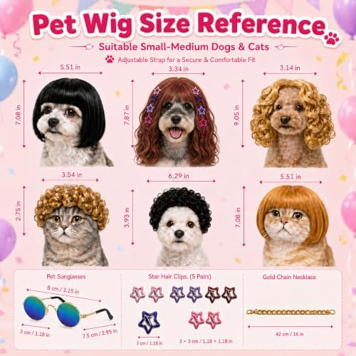 6 Pcs Funny Dog Wig for Cat and Dog Role Playing Wigs - Image 4