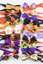 PET SHOW Pack of 50 Halloween Small Dogs Bow Ties Collar Puppy Cats Hallowmas Bowties Adjustable Neckties Pet Grooming Accessories Assorted Randomly by PETSHOW