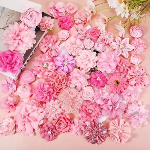 Hoteam 50 Pcs Dog Collar Flowers Bows Accessories, Pink - Image 6