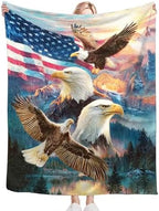 Bald Eagle Blanket for Boys Men Girls Women Soft Cozy Fleece American Flag Eagles Throw Blankets Gifts Warm Flannel Plush Lightweight Patriotic Decor for Couch Bed Sofa 50"X40" - Image 6