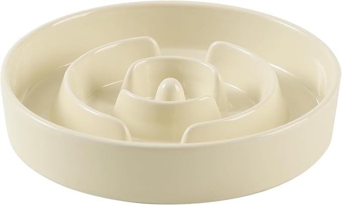 Havniva Slow Feeder Dog Bowls, Ceramic Dog Bowl Slow Feeder for Fast Eater | 1.6 Cups Puzzle Dog Food Bowl, Slow Feeding Bowls for Medium Dogs, Non-Slip Rubber Base, Anti-Choking