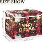 Bolaz Storage Bins with Lids and Handles,Christmas Red Plaid Storage Box Storage Basket with Cover Collapsible Organizer Containers for Home Closet, Shelves - Image 3