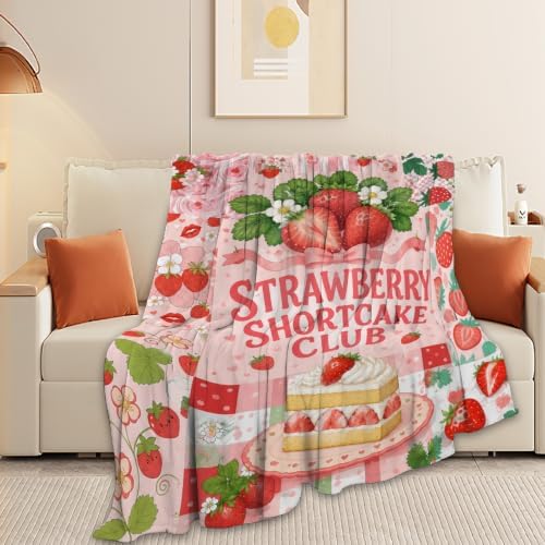 Strawberry Shortcake Throw Blanket Cute Berry Dessert Gifts 40''x50'' - Image 6