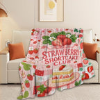 Strawberry Shortcake Throw Blanket Cute Berry Dessert Gifts 60''x80'' - Image 5