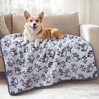 Luciphia Fluffy Paw Print Dog Blanket Large/Medium/Small, Soft Fleece Throw by luciphia