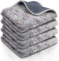Reginary 4 Pcs Guinea Pig Fleece Cage Liners, Adorable Paw, 12 x 12 Inch by Reginary