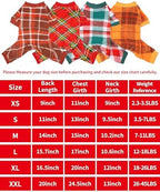 PET SHOW 4 Pack Plaid Fleece Dog Pajamas Warm for Extra Large Dogs - Image 3