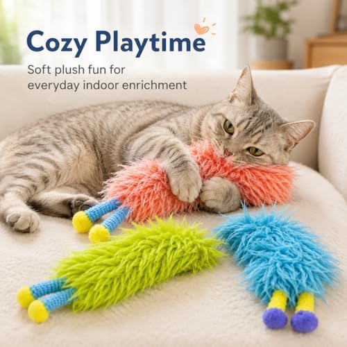 Cat Toys Pillows,Soft Cat Pillow Kicker Toys with Crinkle Sound, Interactive Cat Plush Toys for Indoor Cats and Kittens - Image 5