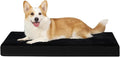 KSIIA Orthopedic Dog Bed for Large Dogs with Waterproof Lining, Black,35x22 | Deluxe Soft Plush Dog Crate Bed, Washable Pet Mat with Removable Cover & Egg Crate Foam for Large Dogs Sleeping & Relaxing