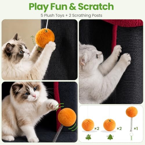 Small Cat Tree Tower Scratching Post for Indoor Cats Large Adult - Image 4