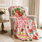 Strawberry Shortcake Throw Blanket Cute Berry Dessert Gifts 60''x80'' - Image 4