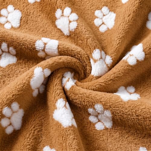 Horaldaily Caramel Dog Paw Shape 3D Textured Throw Blanket 50x60 - Image 6