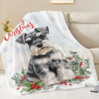 Christmas Schnauzer Blanket for Girls Women Boys Men Adults Kids Soft Cozy Fleece Dog Pet Print Throw Blankets Dog Lovers Gifts Warm Flannel Plush Lightweight Decor for Couch Bed Sofa 80"X60" - Image 2
