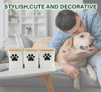 Set of 3 Metal Dog Treat Jars,60oz Airtight Dog Treat Container with Bamboo Lids,Cat Treat Canister,Puppy Cookie Container for Kitchen Counter,Coated Galvanized Steel-White